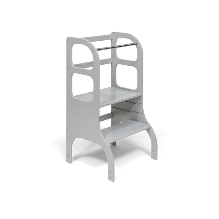 STEP UP Adjustable Height Helper Tower With Suppport Legs - Grey