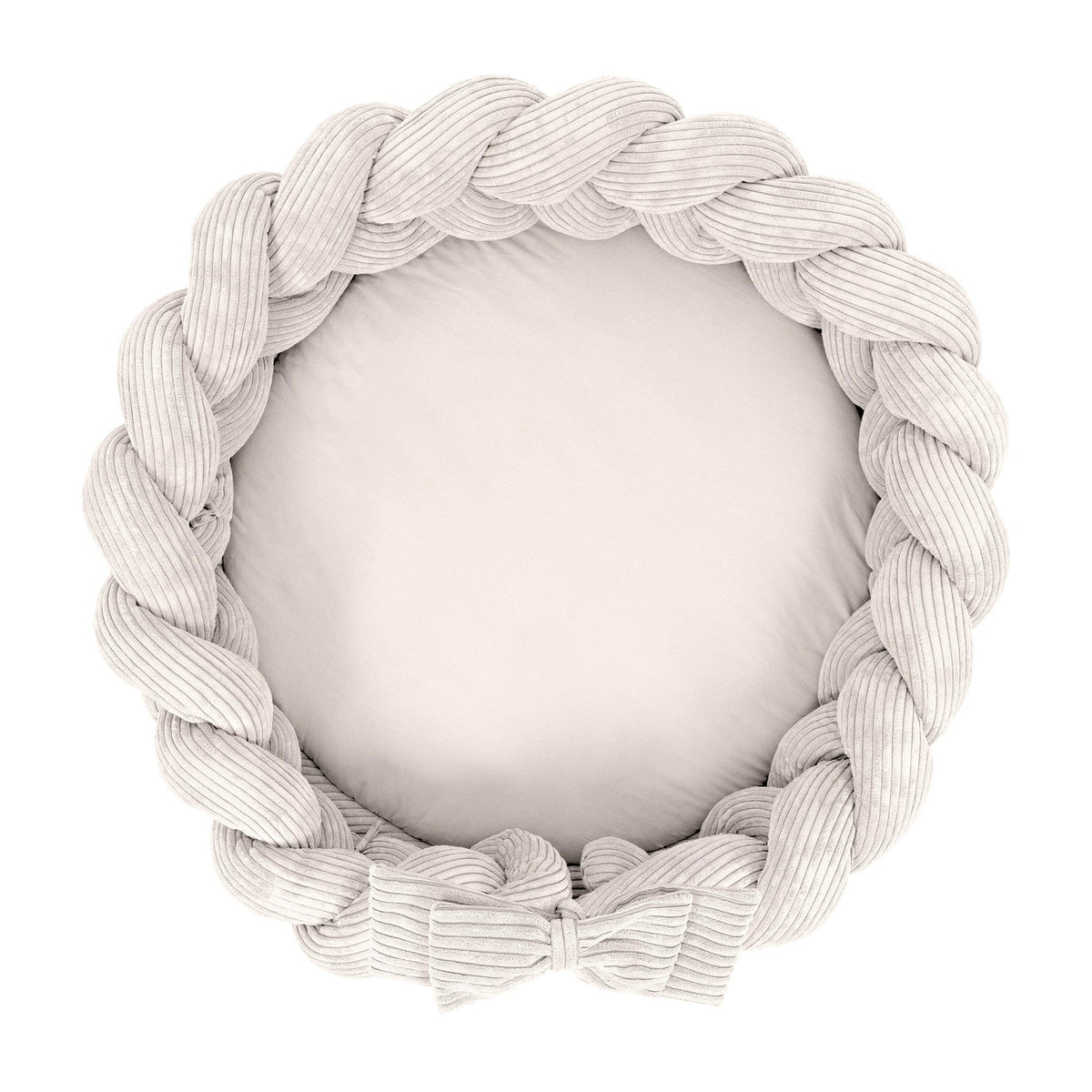 Baby Nest & Play Mat With Crib Bumper Braid - Vanilla