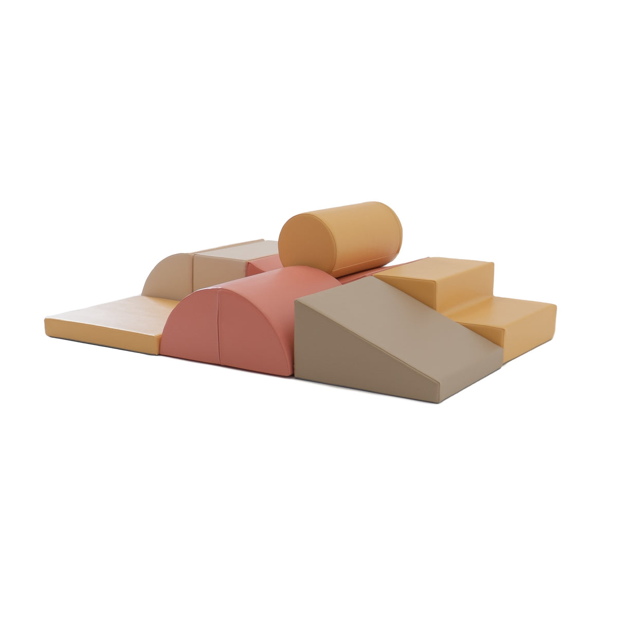 Soft Play Set Adventurer, 8 Foam Blocks - Pastel Pink
