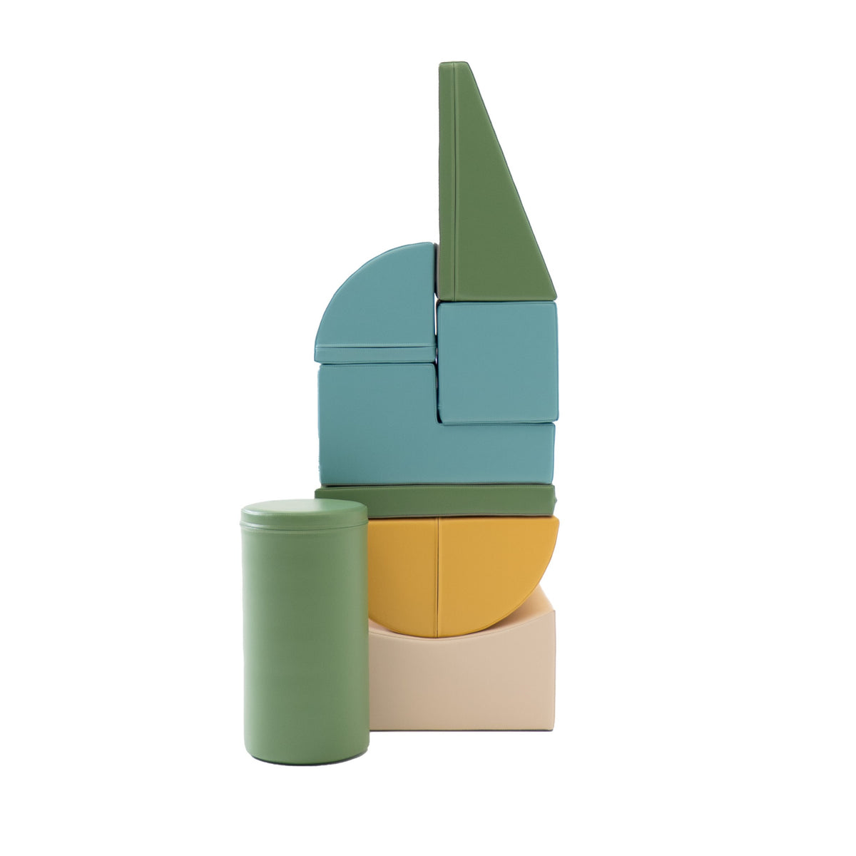 Soft Play Set Adventurer, 8 Foam Blocks - Pastel Turquoise