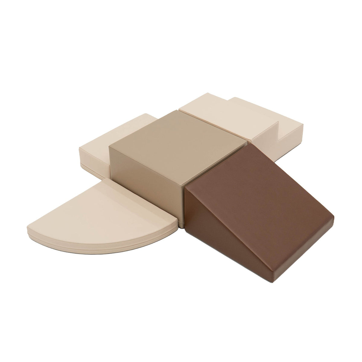Soft Play Set Corner Climber, 5 Foam Blocks - Chocolate Dune