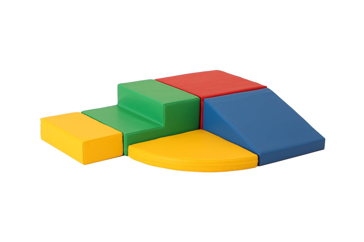 Soft Play Set Corner Climber, 5 Foam Blocks - Multi Color