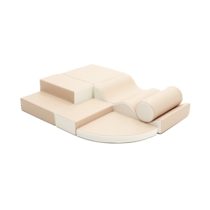 Soft Play Set Explorer, 6 Foam Blocks - Beige
