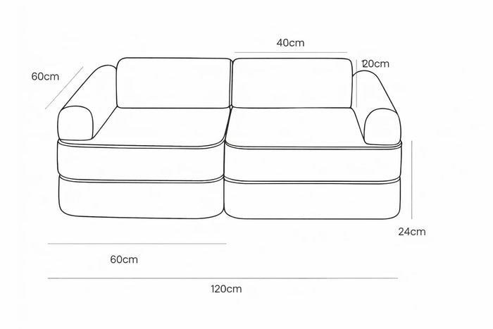 Modular Play Sofa for Children - Gray