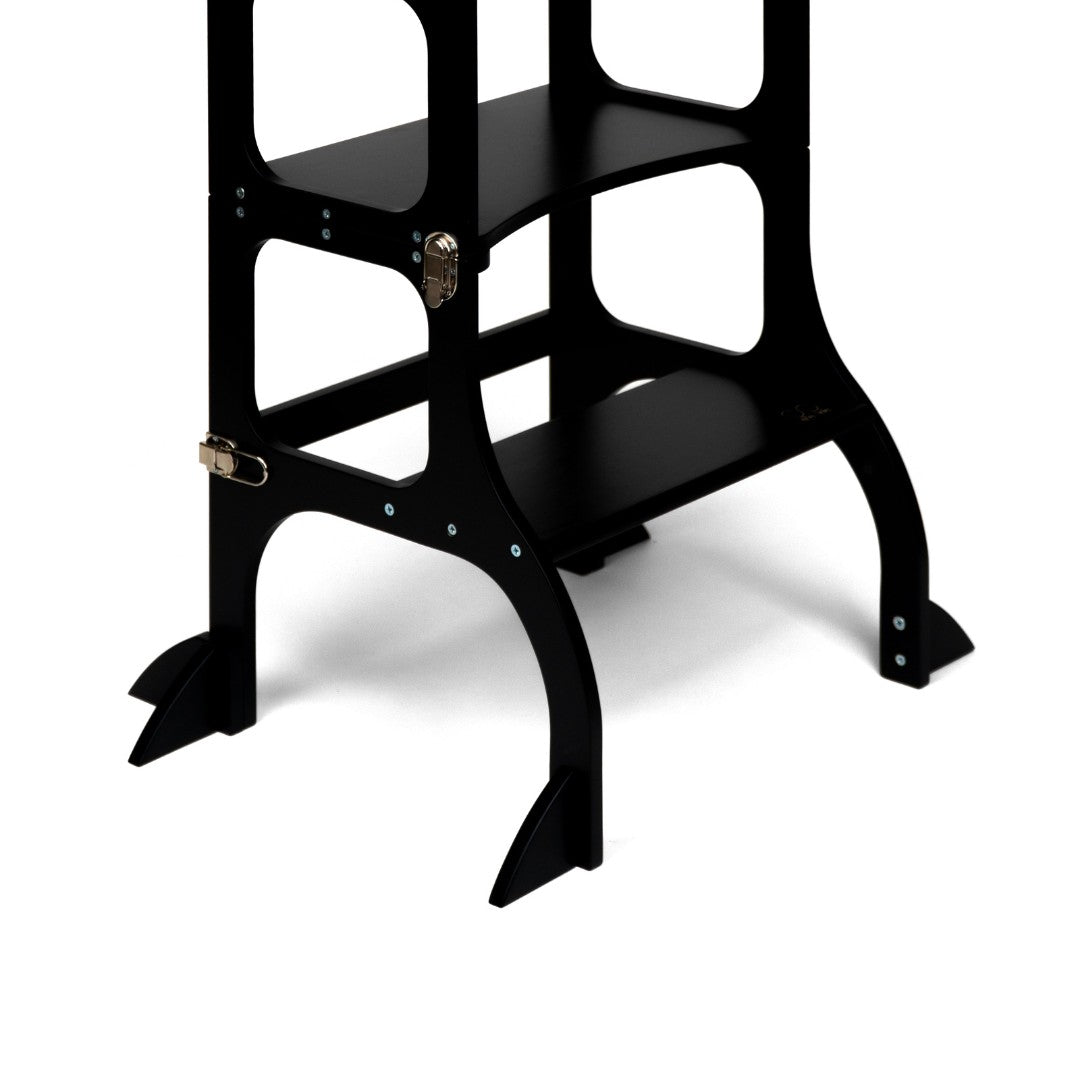 STEP'n'SIT Convertible 2-in-1 Helper Tower/Table With Support Legs - Black