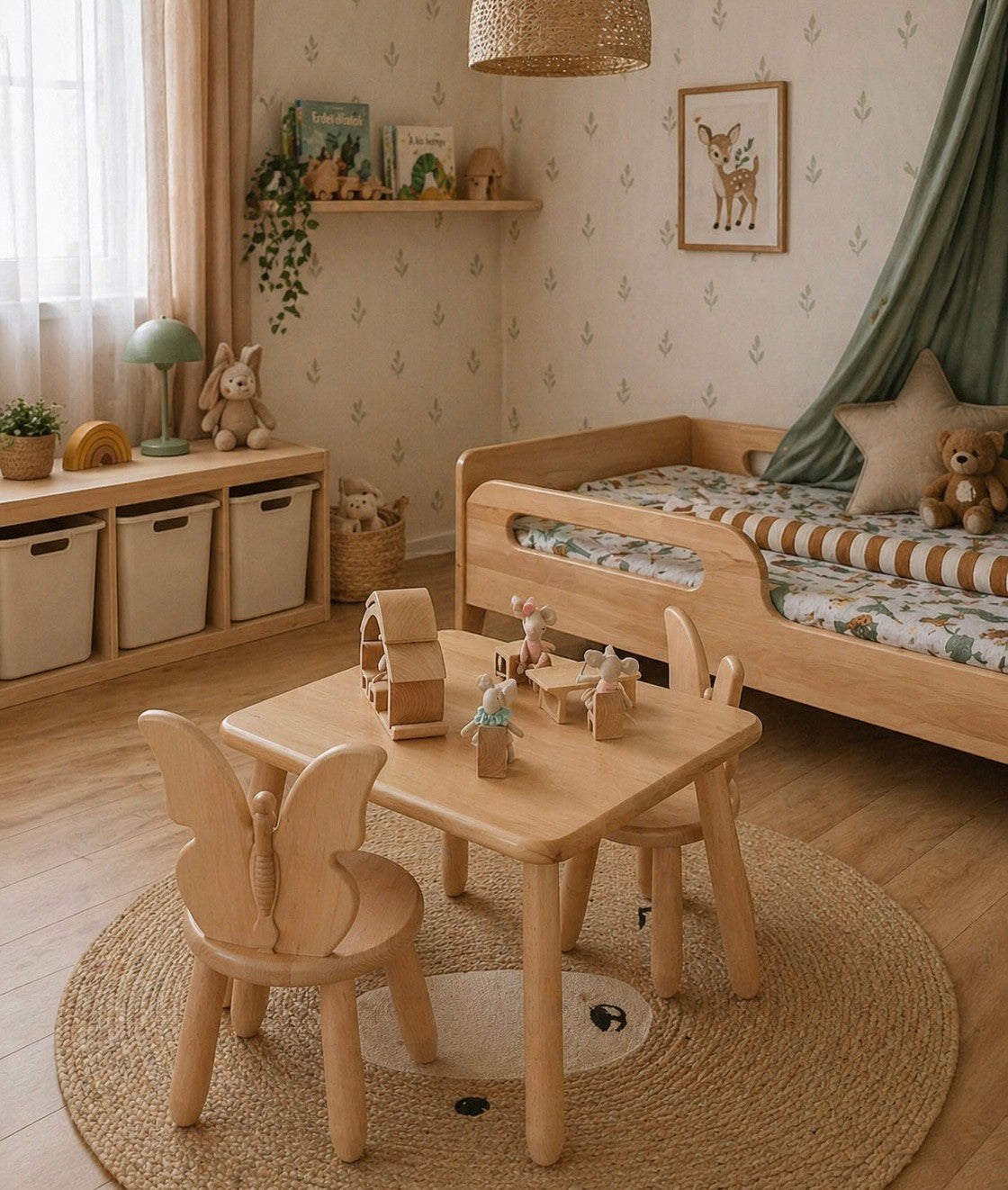 Table and 2 Chair Set - Butterfly