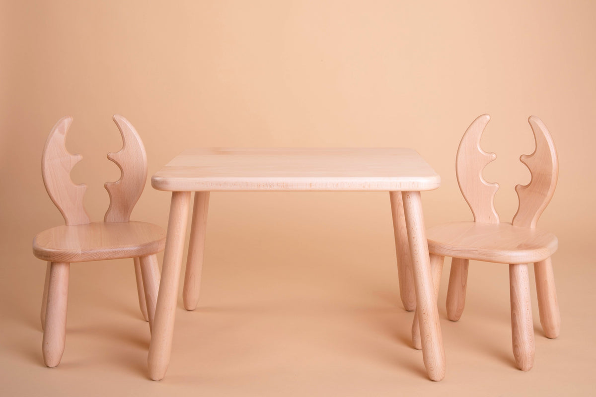 Table and 2 Chair Set - Deer