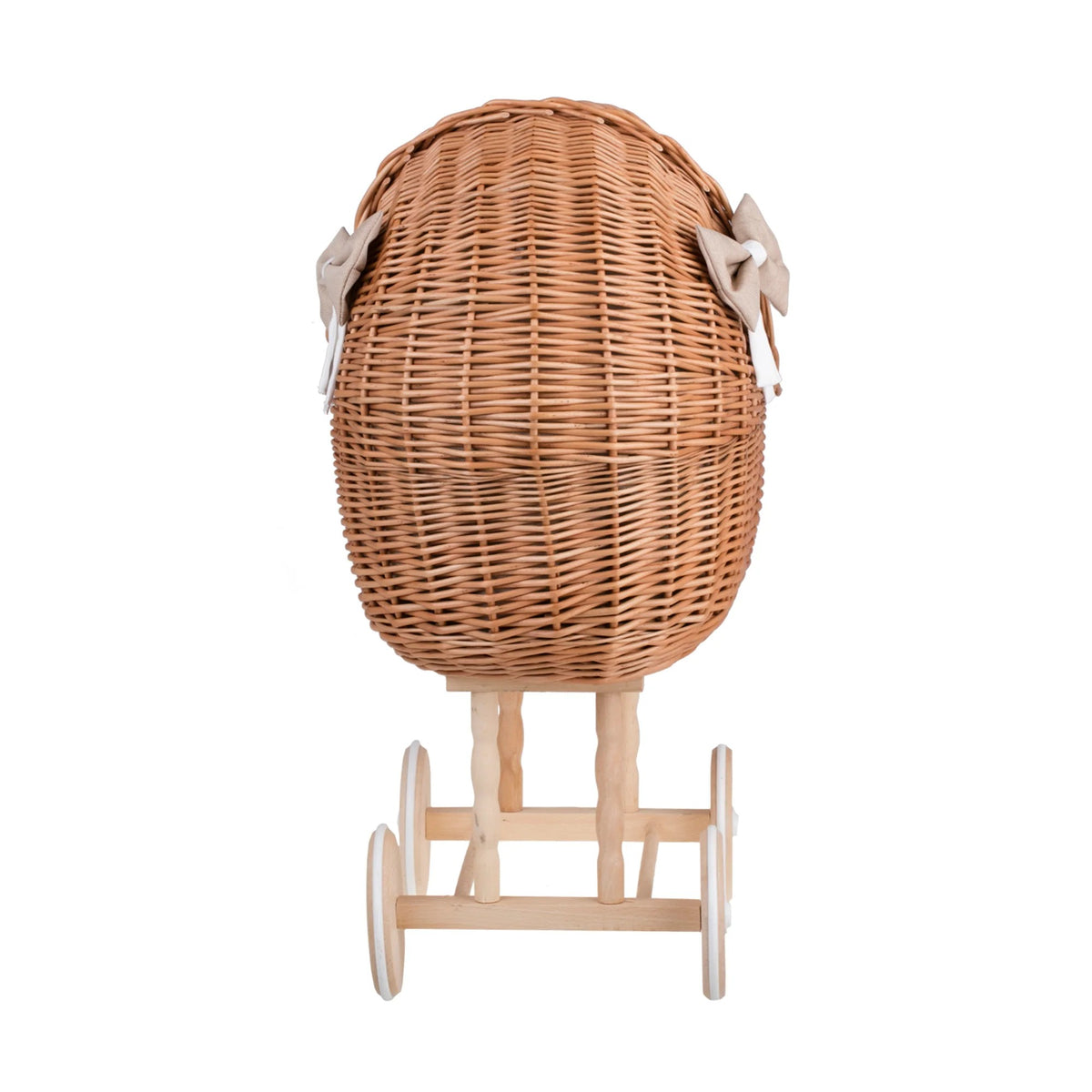 Wicker Doll Stroller Lena - Beige Bedding